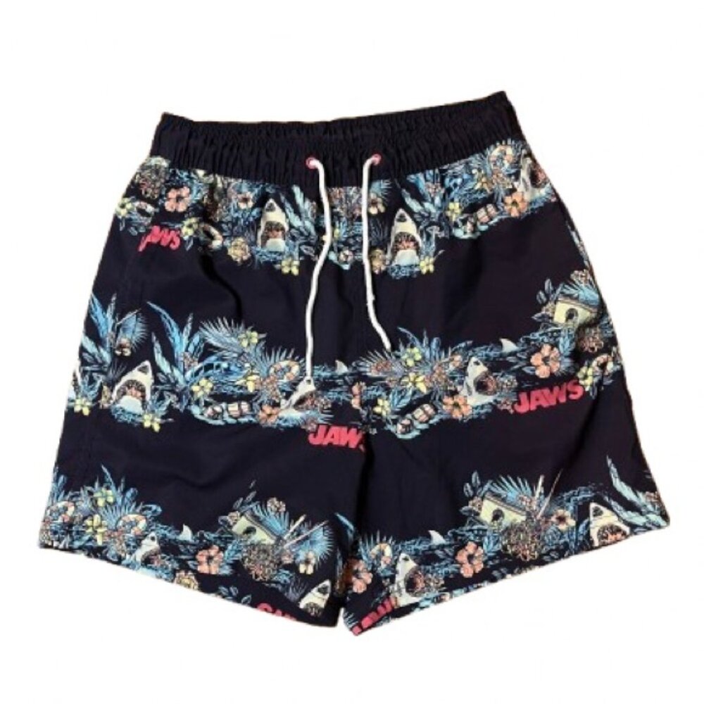 Jaws Universal City Studios Men's Swim Shorts - Black and Blue Size Medium